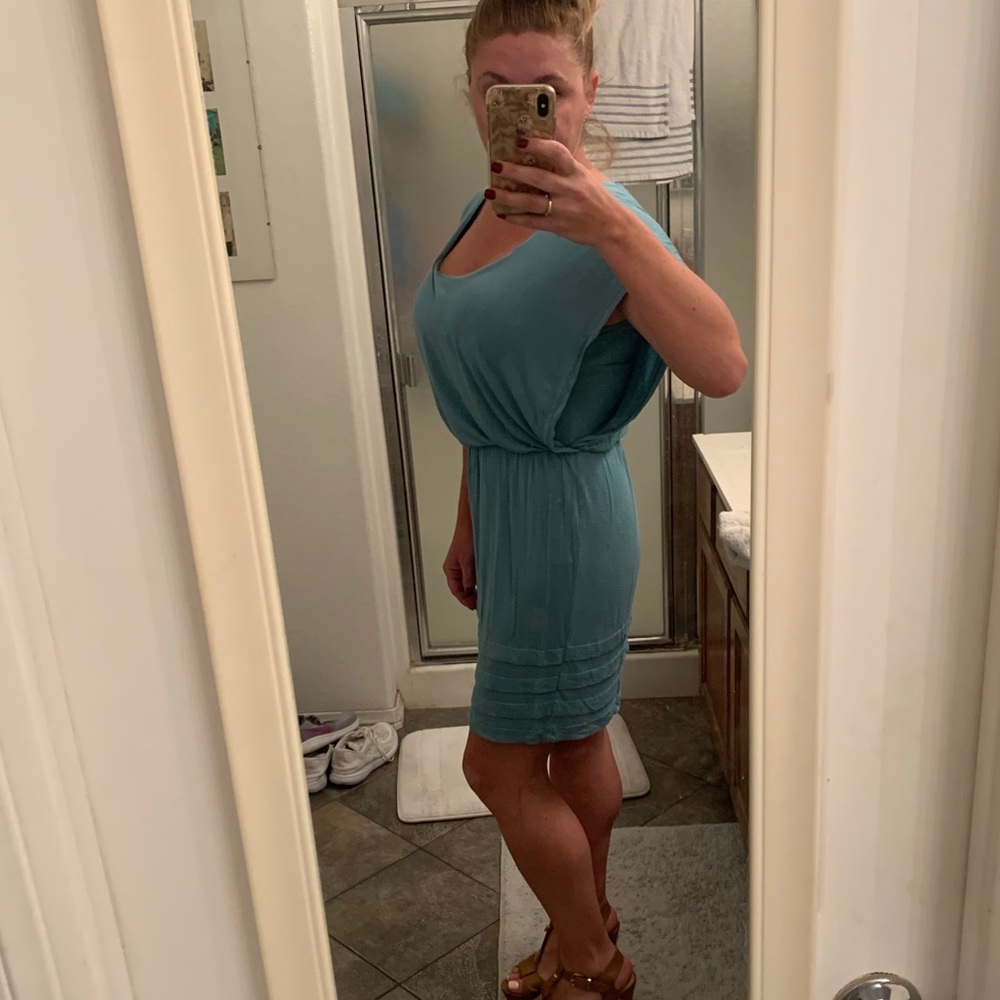 Stretch jersey, light turquoise dress